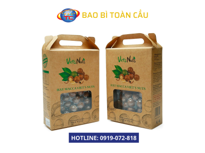 Dịch vụ in hộp giấy đựng hạt mắc ca cao cấp: Giải pháp bao bì chuyên nghiệp