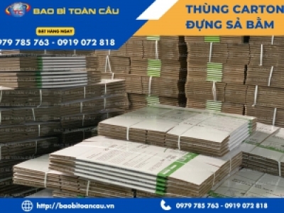 Sản xuất, in thùng carton đựng sả tươi xuất container lạnh