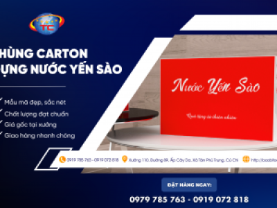 Xưởng in thùng carton đựng nước yến sào giá tốt nhất ở Củ Chi