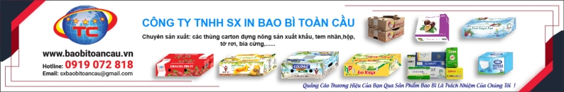 Banner CÔNG TY TNHH SẢN XUẤT IN BAO BÌ TOÀN CẦU