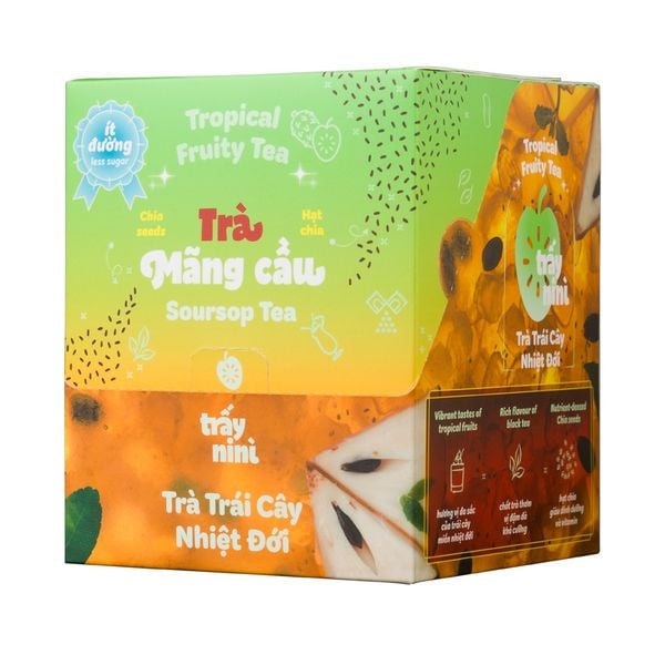 hộp xoài sấy dẻo và trà mãng cầu