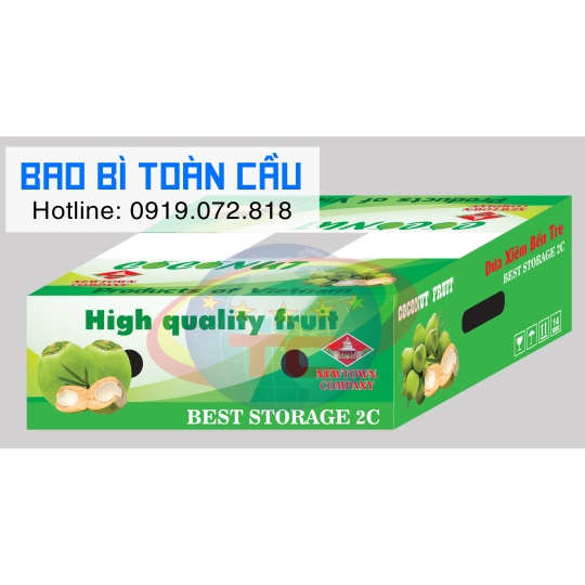 Sản xuất thùng dừa 9 trái, 12 trái, thùng dừa gọt kim cương, thùng dừa nút